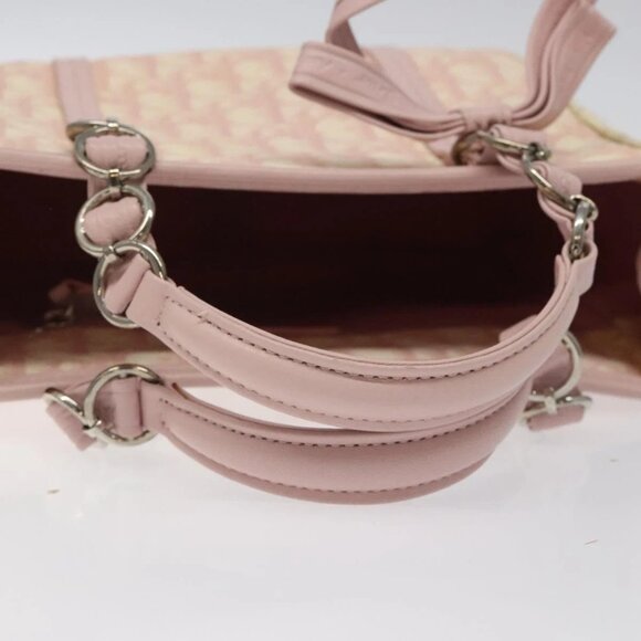Christian Dior Trotter Canvas Romantic Chain Bag PVC Pink Silver Auth - Picture 8 of 16